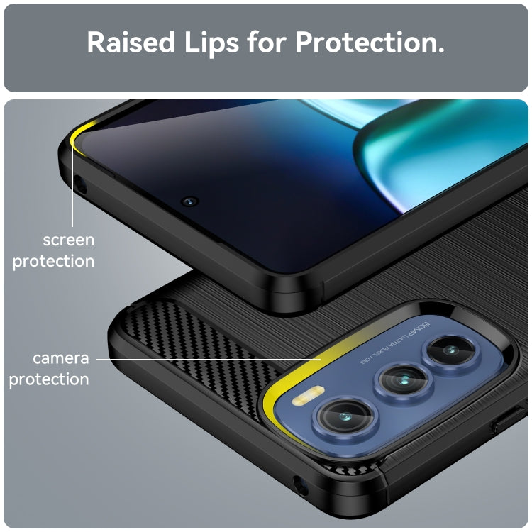 For Motorola Edge 30 Brushed Texture Carbon Fiber TPU Phone Case
