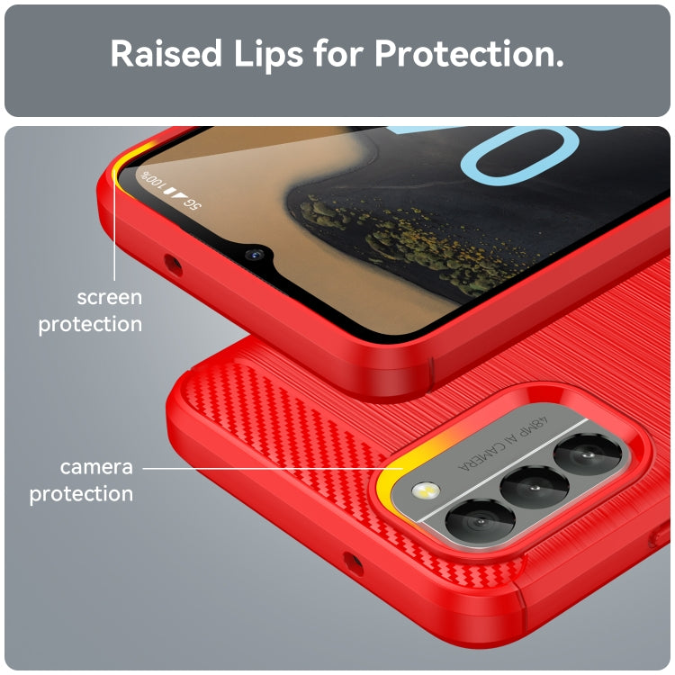 For Nokia G400 5G Brushed Texture Carbon Fiber TPU Phone Case