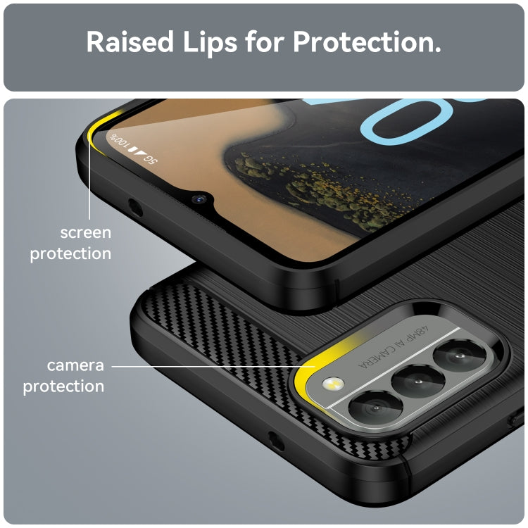 For Nokia G400 5G Brushed Texture Carbon Fiber TPU Phone Case