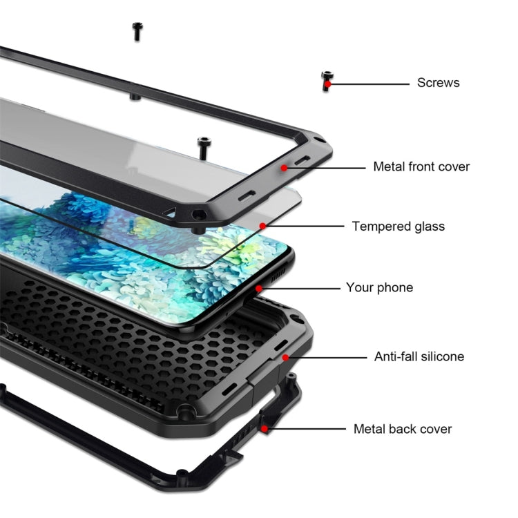 For Galaxy S20 Shockproof Life Waterproof Silicone + Zinc Alloy Protective Case