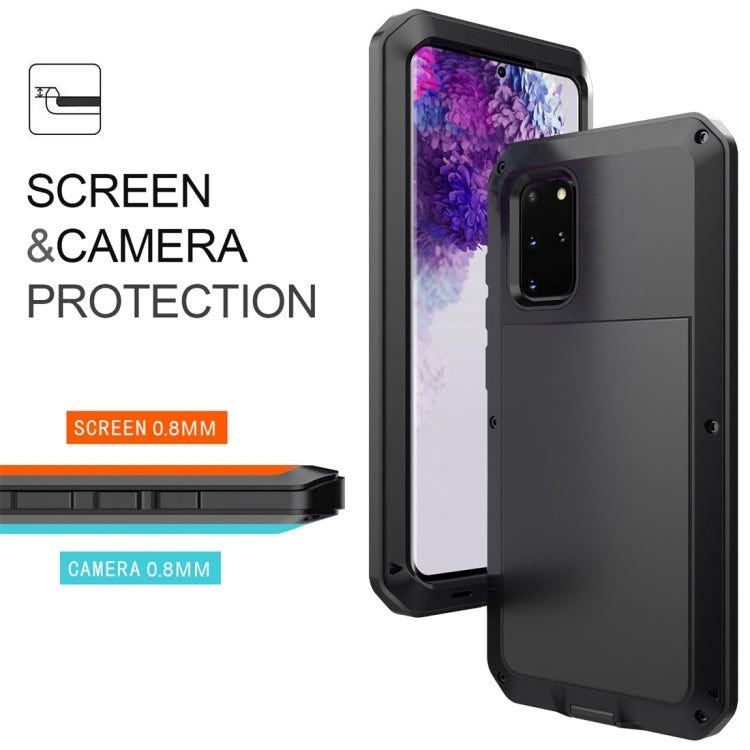 For Galaxy S20+ Shockproof Life Waterproof Silicone + Zinc Alloy Protective Case