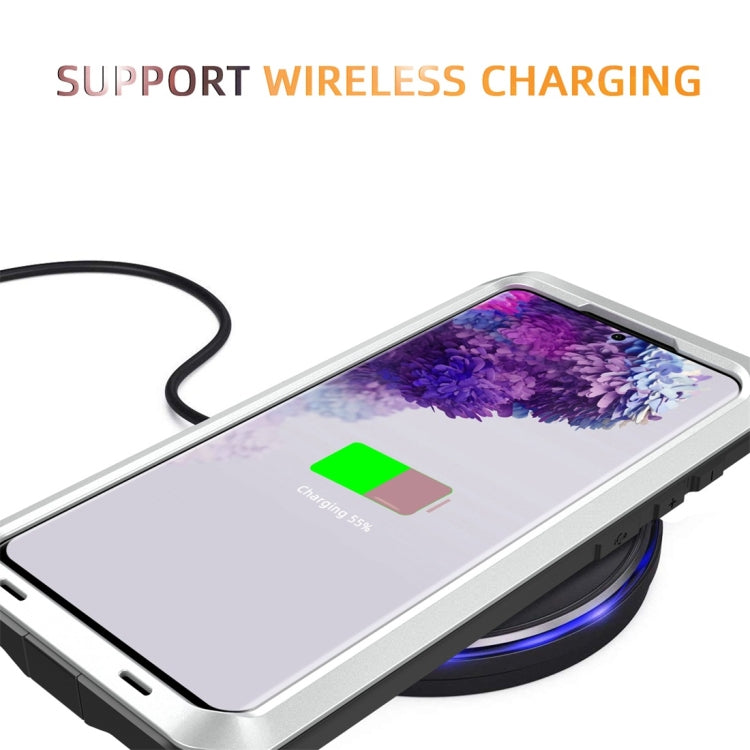 For Galaxy S20+ Shockproof Life Waterproof Silicone + Zinc Alloy Protective Case
