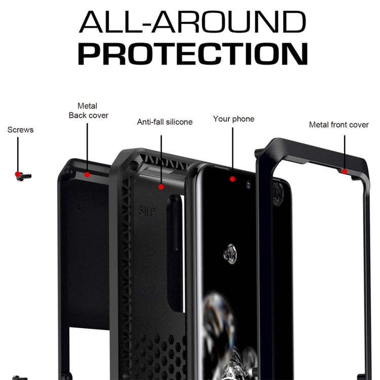 For Galaxy S20 Ultra Shockproof Life Waterproof Silicone + Zinc Alloy Protective Case