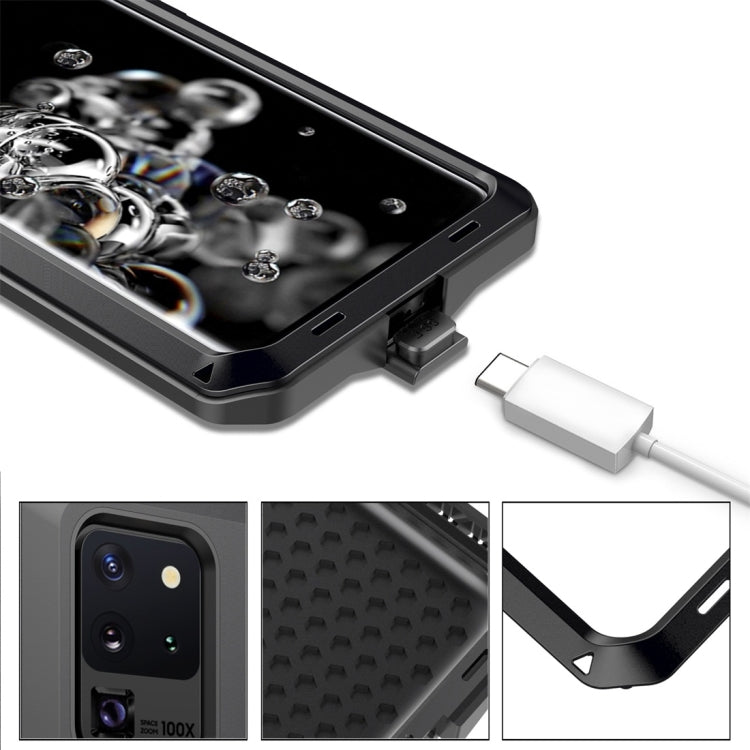 For Galaxy S20 Ultra Shockproof Life Waterproof Silicone + Zinc Alloy Protective Case