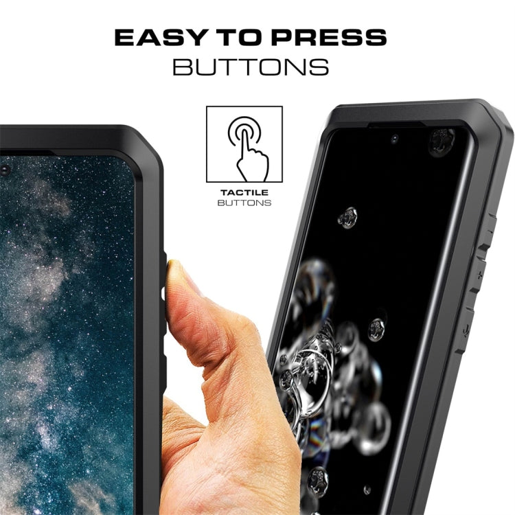 For Galaxy S20 Ultra Shockproof Life Waterproof Silicone + Zinc Alloy Protective Case