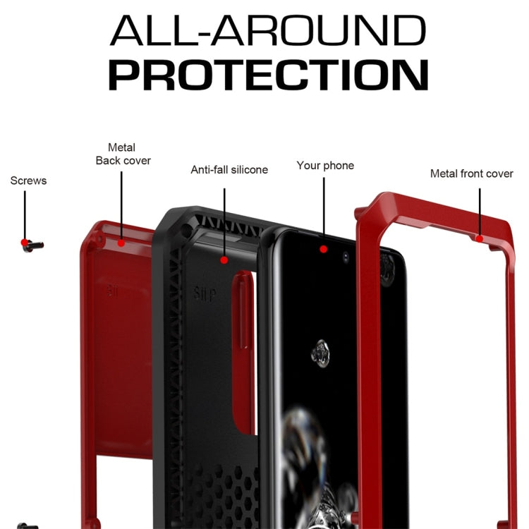 For Galaxy S20 Ultra Shockproof Life Waterproof Silicone + Zinc Alloy Protective Case