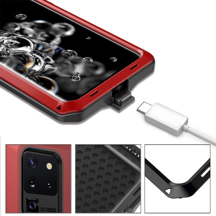 For Galaxy S20 Ultra Shockproof Life Waterproof Silicone + Zinc Alloy Protective Case