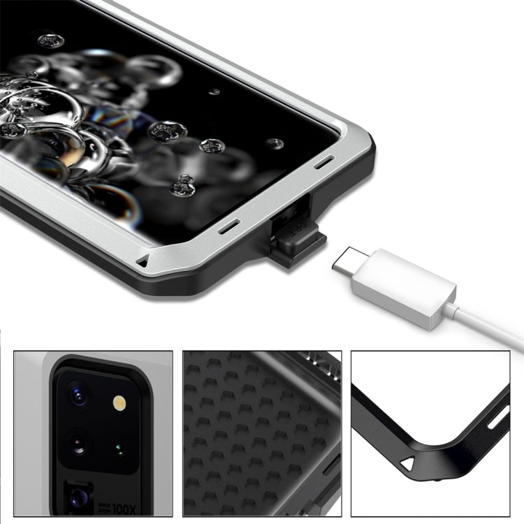 For Galaxy S20 Ultra Shockproof Life Waterproof Silicone + Zinc Alloy Protective Case