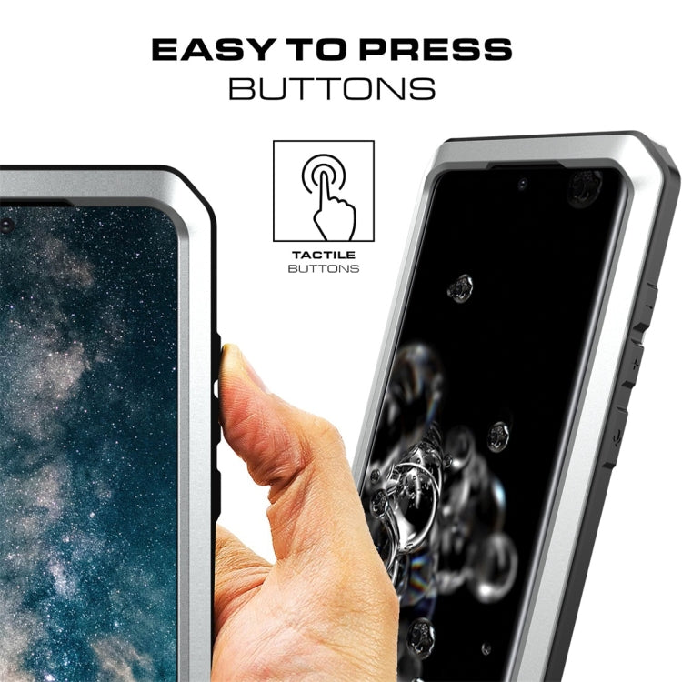 For Galaxy S20 Ultra Shockproof Life Waterproof Silicone + Zinc Alloy Protective Case