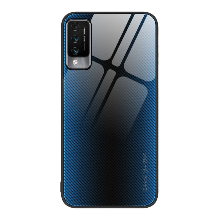 For Huawei Maimang 10 Texture Gradient Glass TPU Phone Case