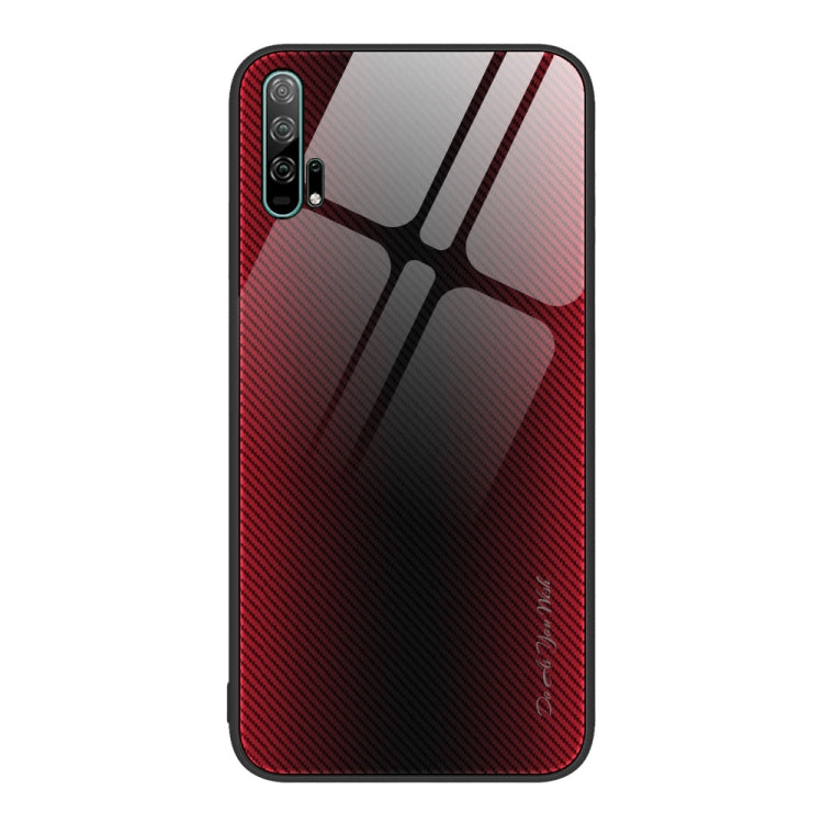 For Honor 20 Pro Texture Gradient Glass TPU Phone Case