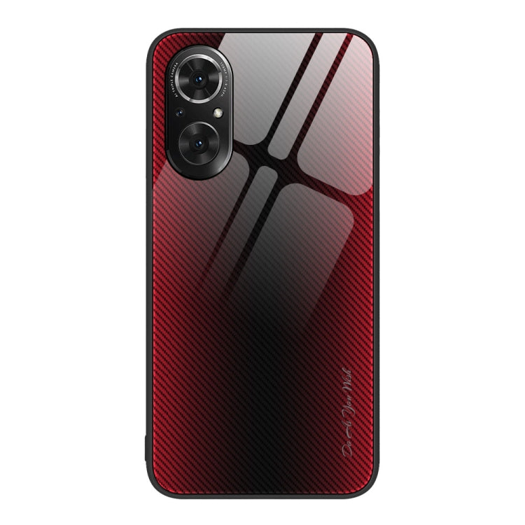 For Honor 50 SE Texture Gradient Glass TPU Phone Case