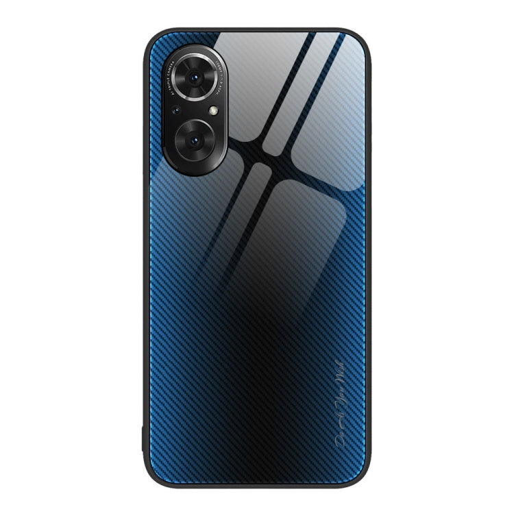 For Honor 50 SE Texture Gradient Glass TPU Phone Case