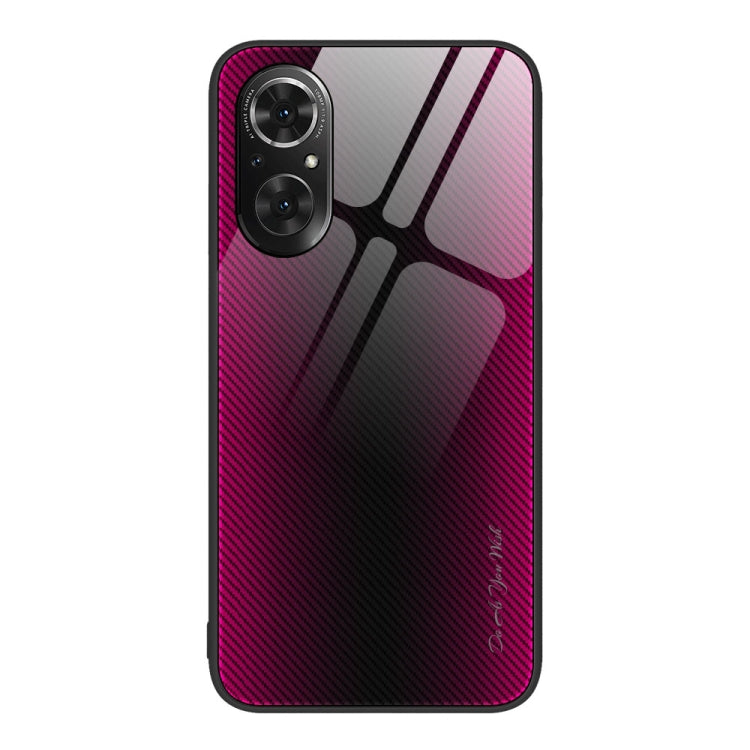 For Honor 50 SE Texture Gradient Glass TPU Phone Case