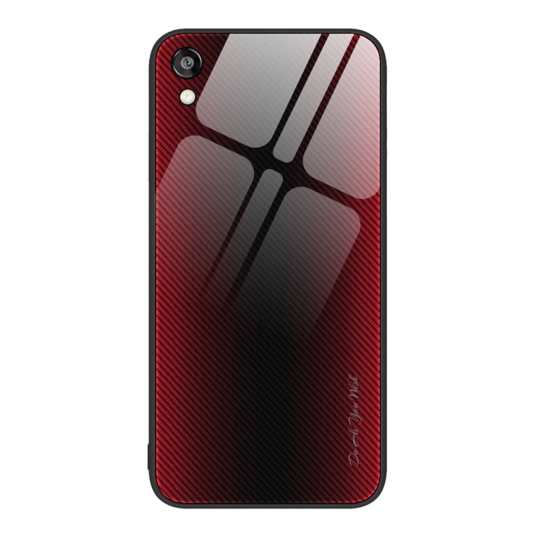 For Honor Play 3e Texture Gradient Glass TPU Phone Case