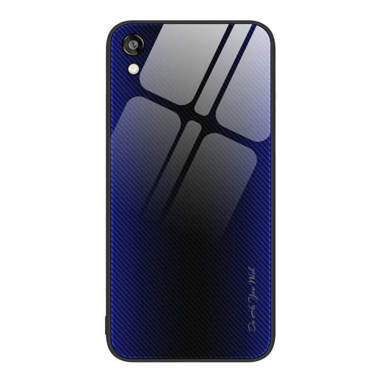 For Honor Play 3e Texture Gradient Glass TPU Phone Case