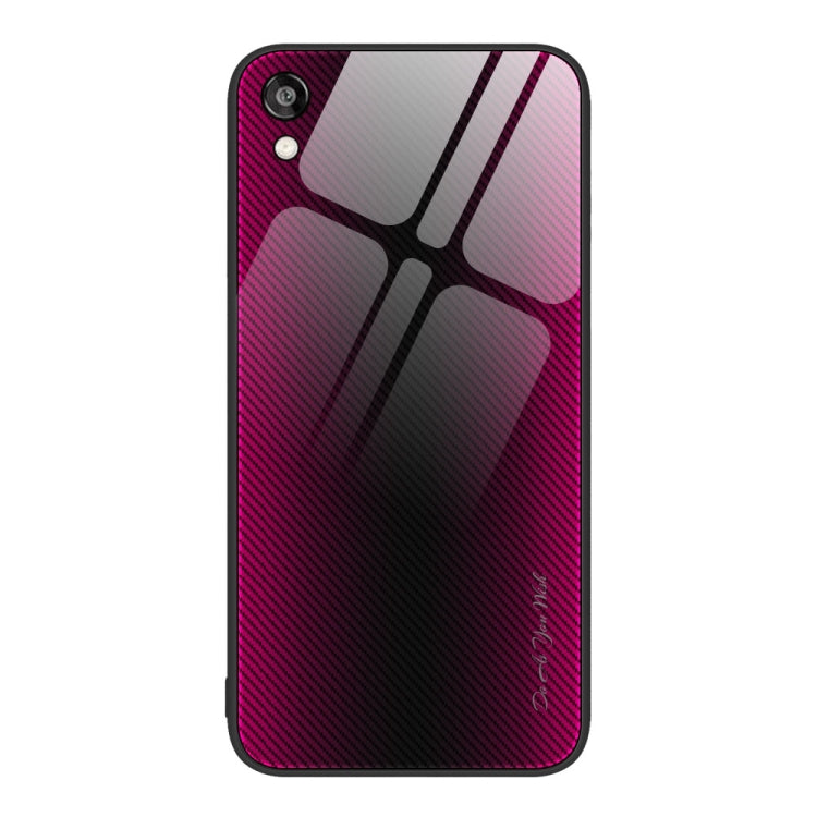 For Honor Play 3e Texture Gradient Glass TPU Phone Case