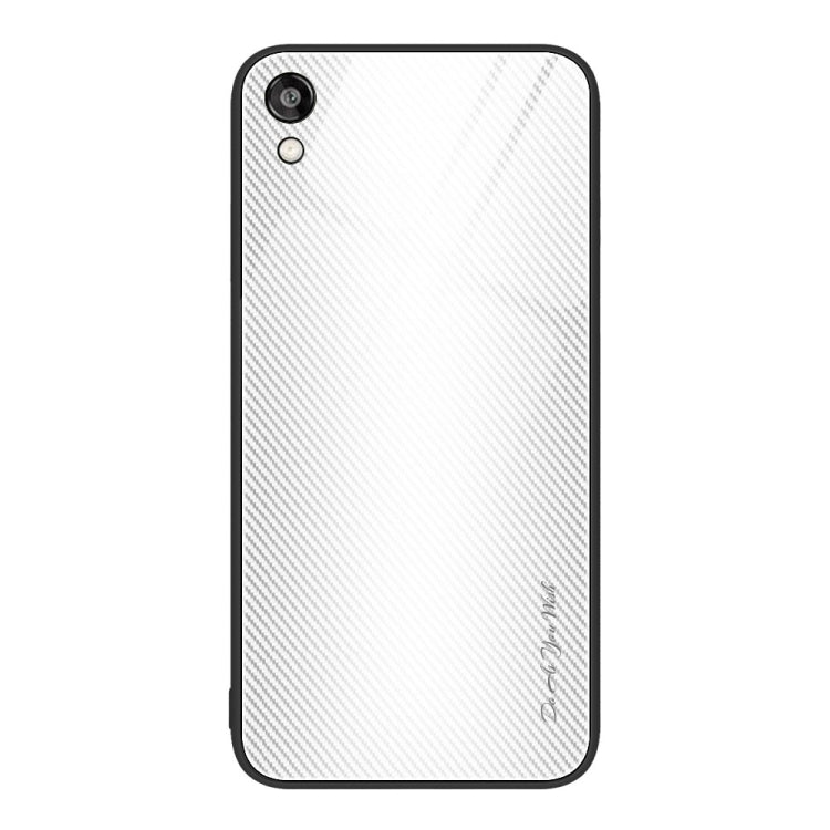 For Honor Play 3e Texture Gradient Glass TPU Phone Case