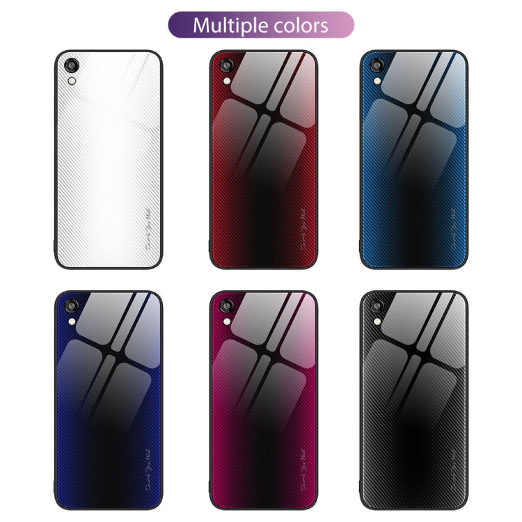 For Honor Play 3e Texture Gradient Glass TPU Phone Case