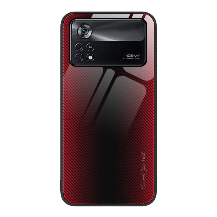 For Xiaomi Poco X4 Pro 5G Texture Gradient Glass TPU Phone Case