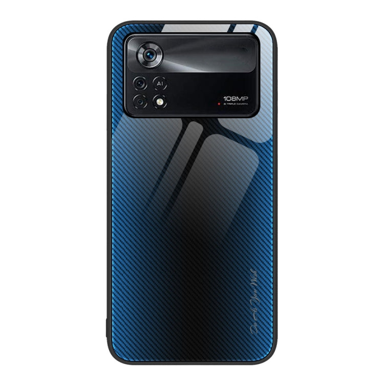 For Xiaomi Poco X4 Pro 5G Texture Gradient Glass TPU Phone Case