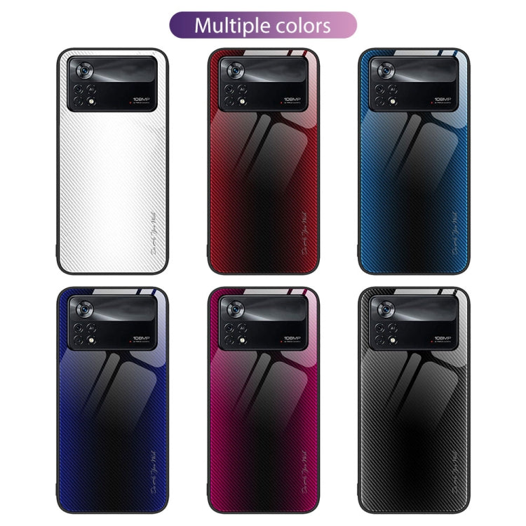For Xiaomi Poco X4 Pro 5G Texture Gradient Glass TPU Phone Case
