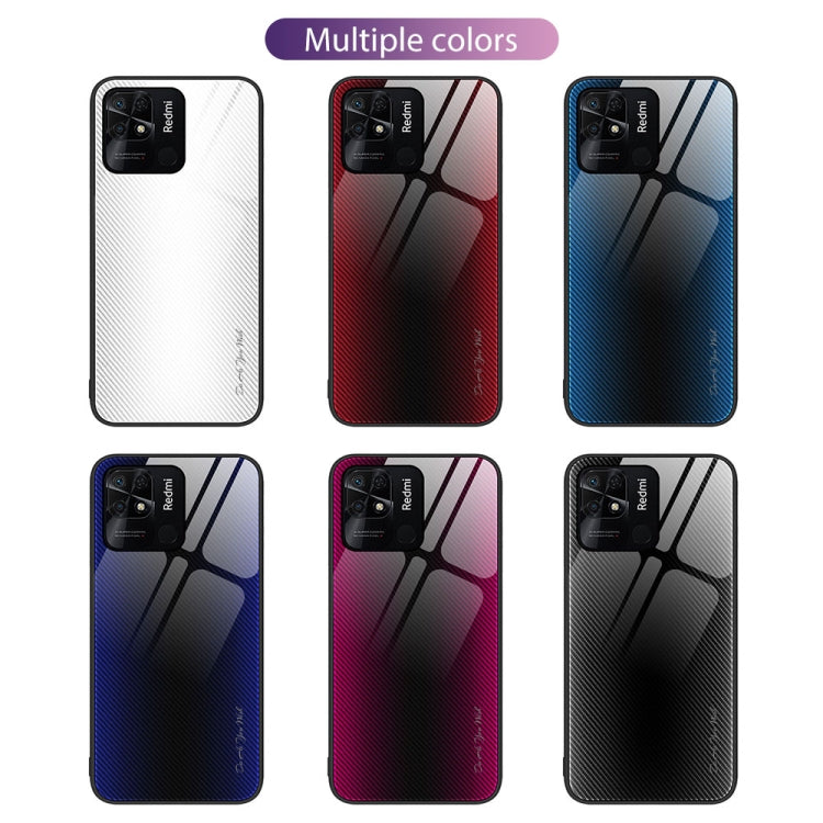For Xiaomi Redmi 10C Texture Gradient Glass TPU Phone Case