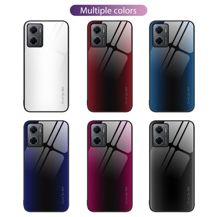 For Xiaomi Redmi Note 11E Texture Gradient Glass TPU Phone Case