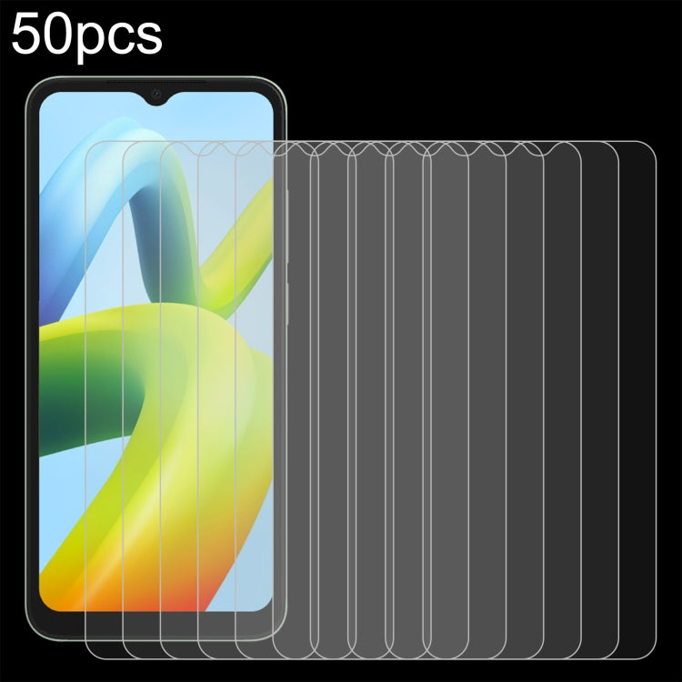 For Xiaomi Redmi A2 / A2+ / A1 / A1+ / Xiaomi Poco C50 / C51 50pcs 0.26mm 9H 2.5D Tempered Glass Film