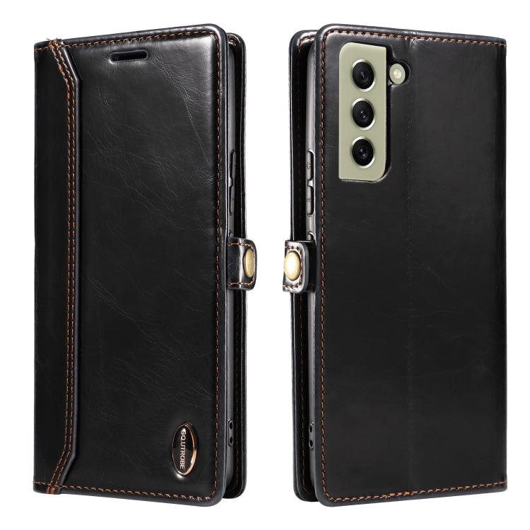 For Samsung Galaxy S22 5G GQUTROBE RFID Blocking Oil Wax Leather Phone Case