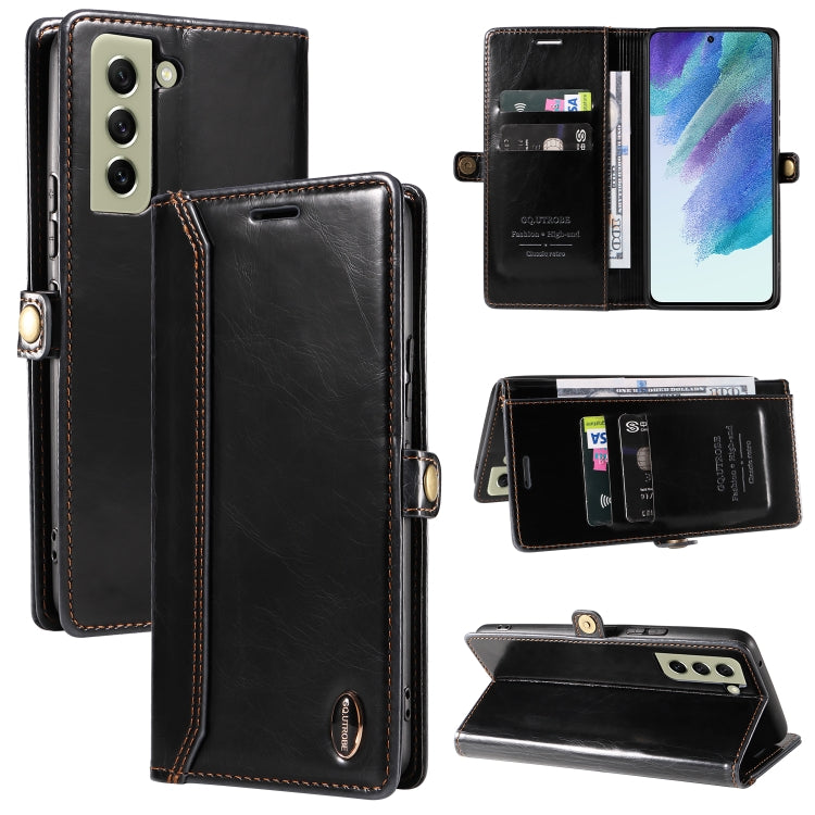 For Samsung Galaxy S22+ 5G GQUTROBE RFID Blocking Oil Wax Leather Phone Case