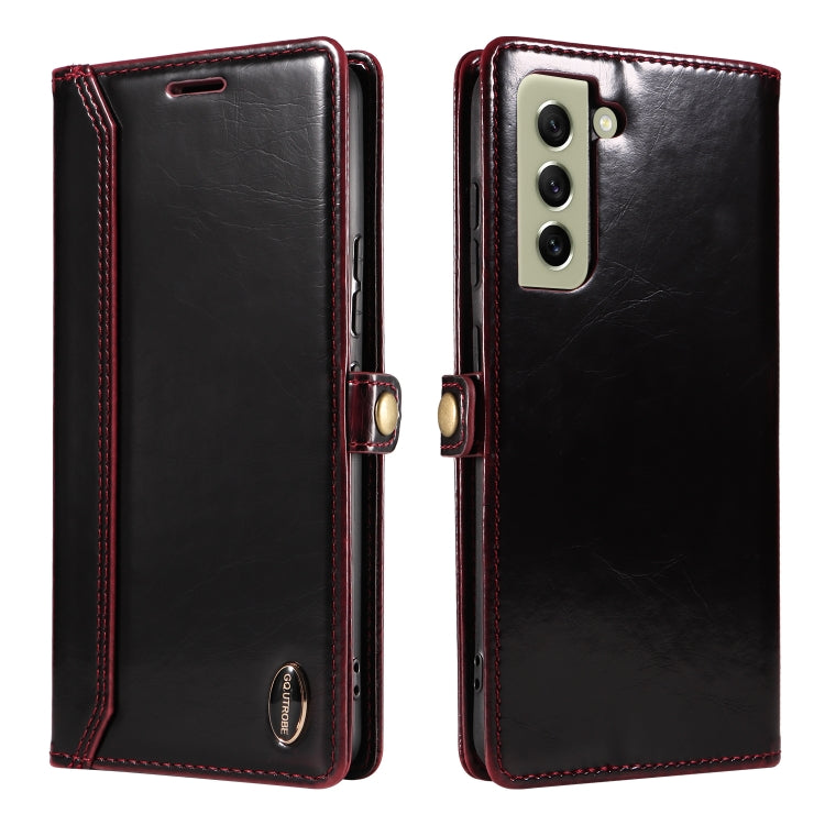 For Samsung Galaxy S22+ 5G GQUTROBE RFID Blocking Oil Wax Leather Phone Case