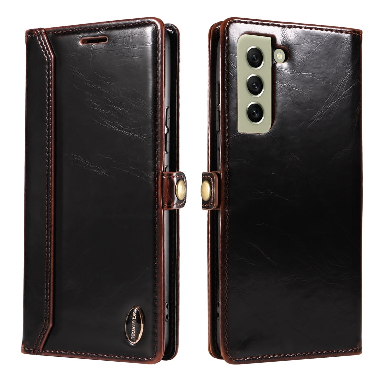 For Samsung Galaxy S22+ 5G GQUTROBE RFID Blocking Oil Wax Leather Phone Case