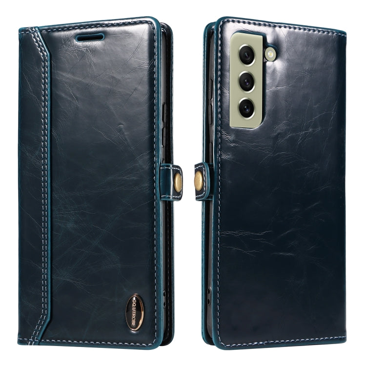 For Samsung Galaxy S21 FE 5G GQUTROBE RFID Blocking Oil Wax Leather Phone Case
