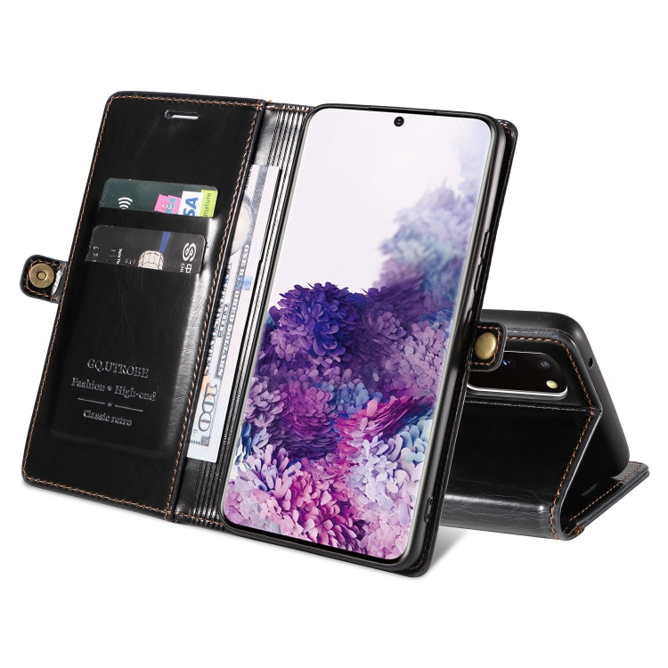 For Samsung Galaxy S20 GQUTROBE RFID Blocking Oil Wax Leather Phone Case