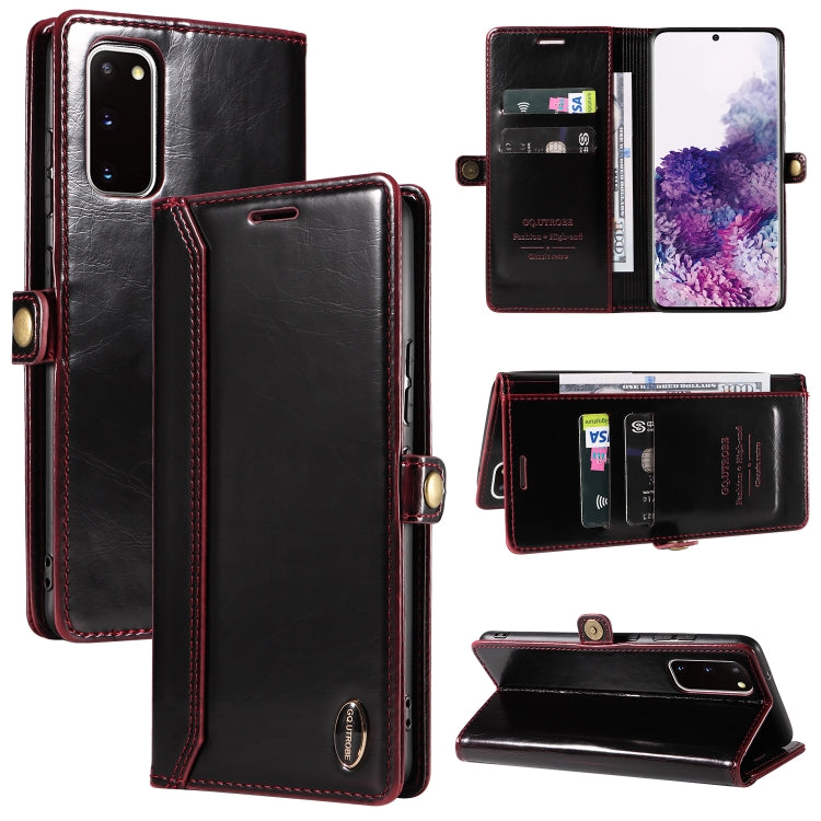 For Samsung Galaxy S20 GQUTROBE RFID Blocking Oil Wax Leather Phone Case