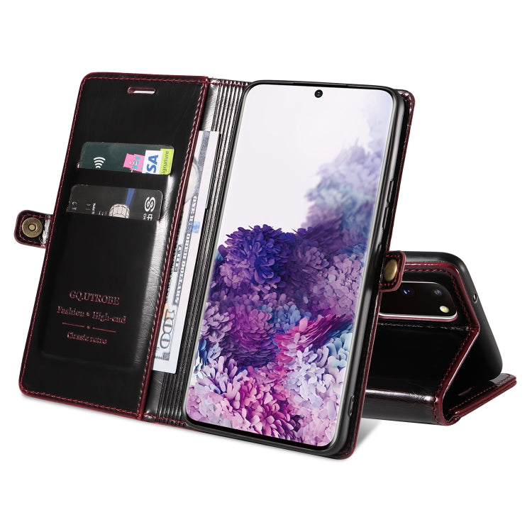 For Samsung Galaxy S20 GQUTROBE RFID Blocking Oil Wax Leather Phone Case