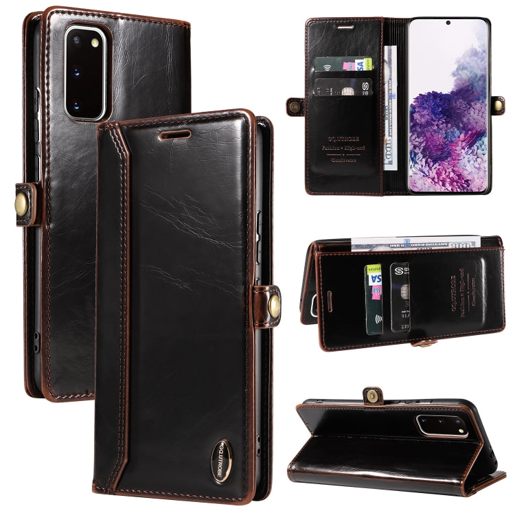 For Samsung Galaxy S20 GQUTROBE RFID Blocking Oil Wax Leather Phone Case