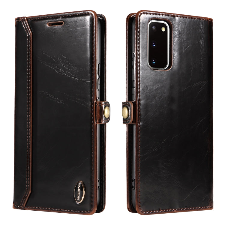 For Samsung Galaxy S20 GQUTROBE RFID Blocking Oil Wax Leather Phone Case