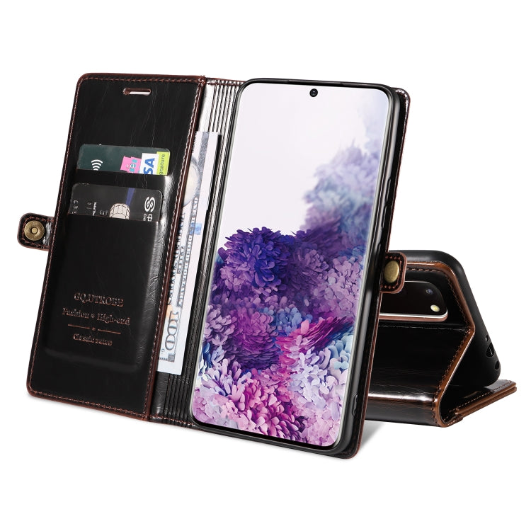 For Samsung Galaxy S20 GQUTROBE RFID Blocking Oil Wax Leather Phone Case