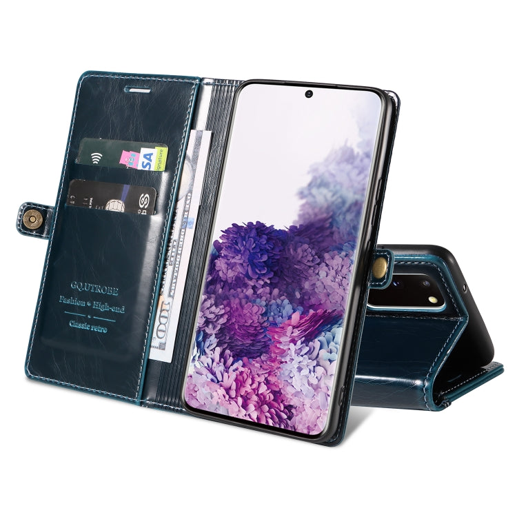 For Samsung Galaxy S20 GQUTROBE RFID Blocking Oil Wax Leather Phone Case
