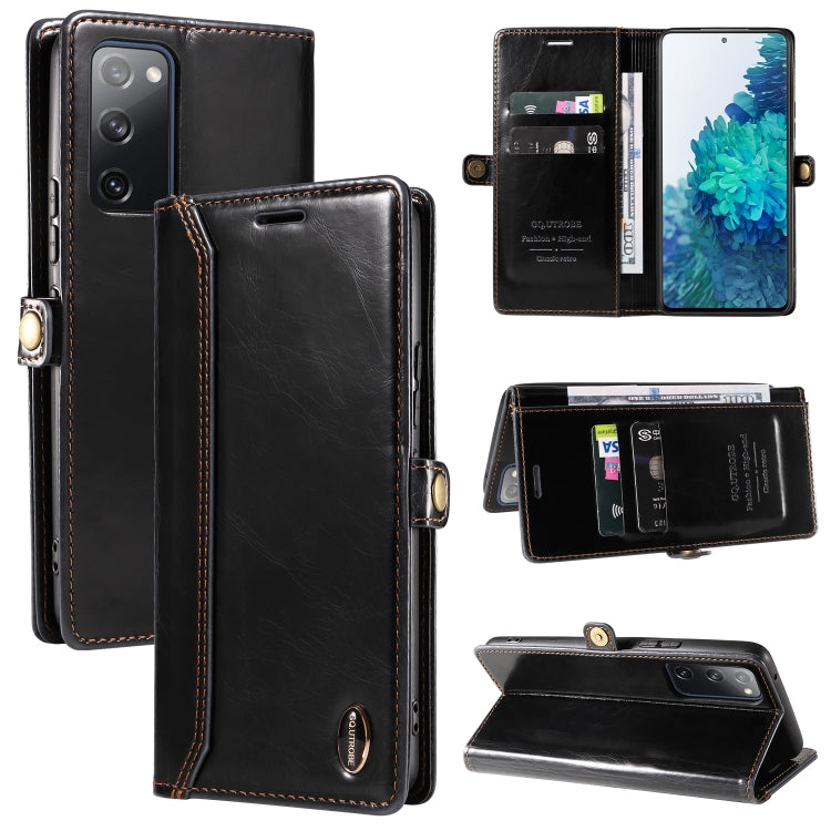 For Samsung Galaxy S20 FE / S20 FE 5G GQUTROBE RFID Blocking Oil Wax Leather Phone Case