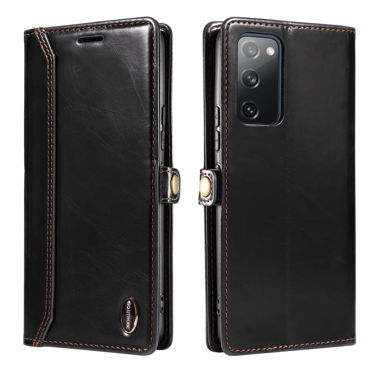 For Samsung Galaxy S20 FE / S20 FE 5G GQUTROBE RFID Blocking Oil Wax Leather Phone Case