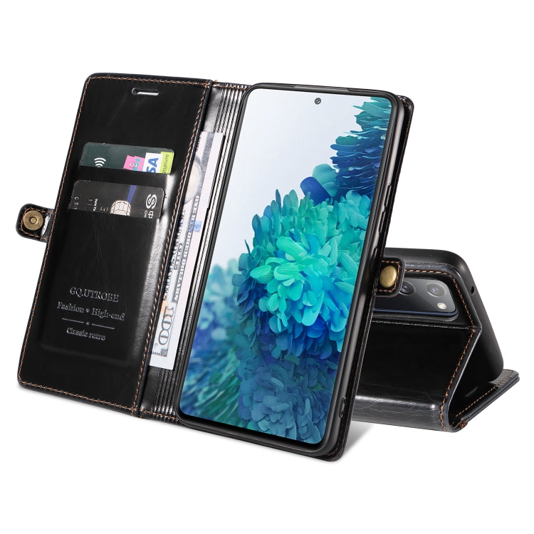 For Samsung Galaxy S20 FE / S20 FE 5G GQUTROBE RFID Blocking Oil Wax Leather Phone Case