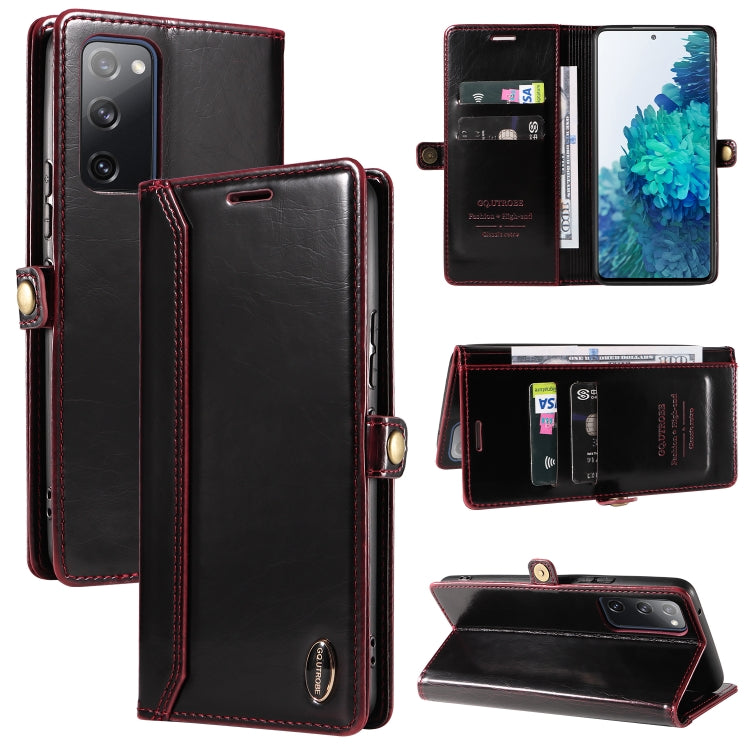For Samsung Galaxy S20 FE / S20 FE 5G GQUTROBE RFID Blocking Oil Wax Leather Phone Case