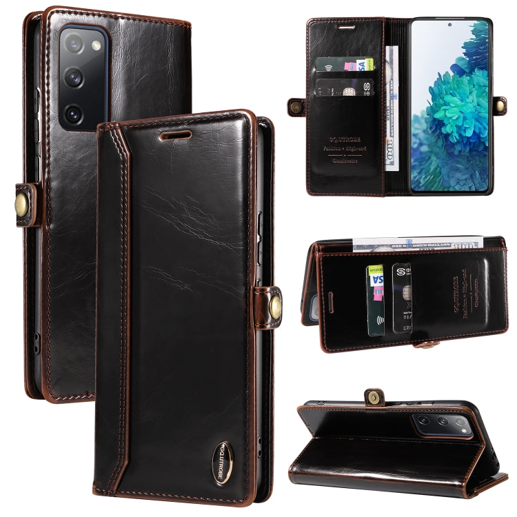 For Samsung Galaxy S20 FE / S20 FE 5G GQUTROBE RFID Blocking Oil Wax Leather Phone Case
