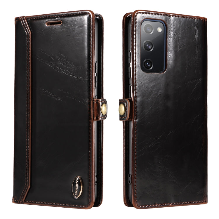 For Samsung Galaxy S20 FE / S20 FE 5G GQUTROBE RFID Blocking Oil Wax Leather Phone Case