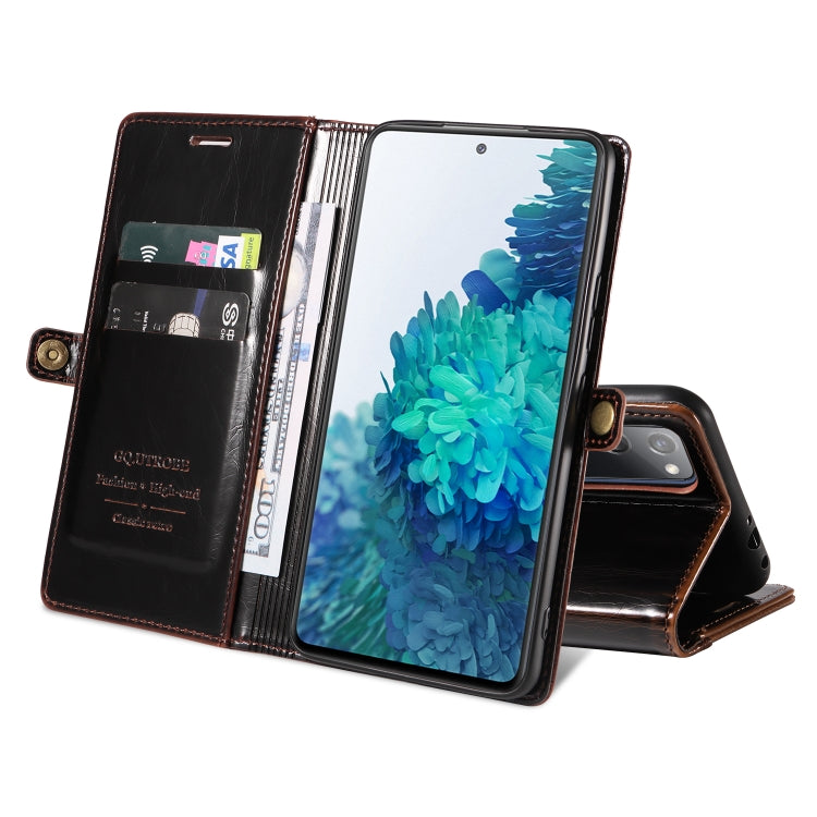 For Samsung Galaxy S20 FE / S20 FE 5G GQUTROBE RFID Blocking Oil Wax Leather Phone Case