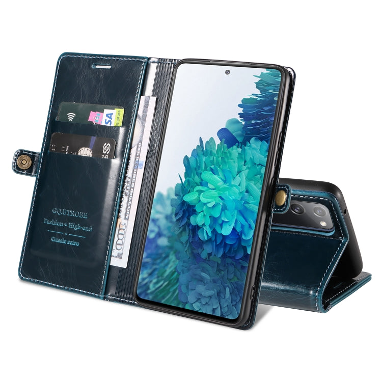 For Samsung Galaxy S20 FE / S20 FE 5G GQUTROBE RFID Blocking Oil Wax Leather Phone Case