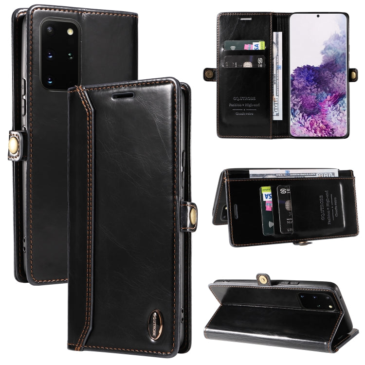 For Samsung Galaxy S20+ GQUTROBE RFID Blocking Oil Wax Leather Phone Case